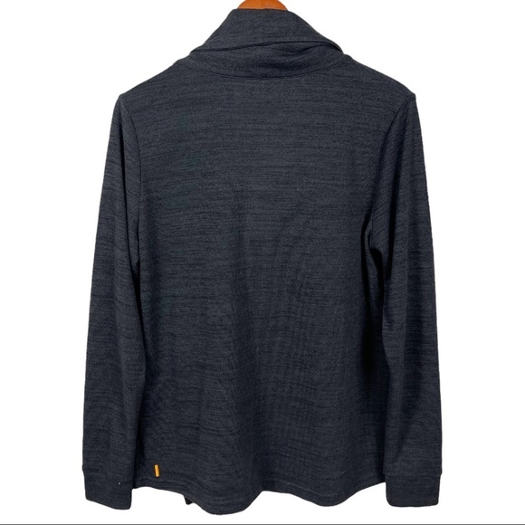 Lucy Yoga Button Front Cardigan Waterfall Charcoal Gray Large - Picture 7 of 8